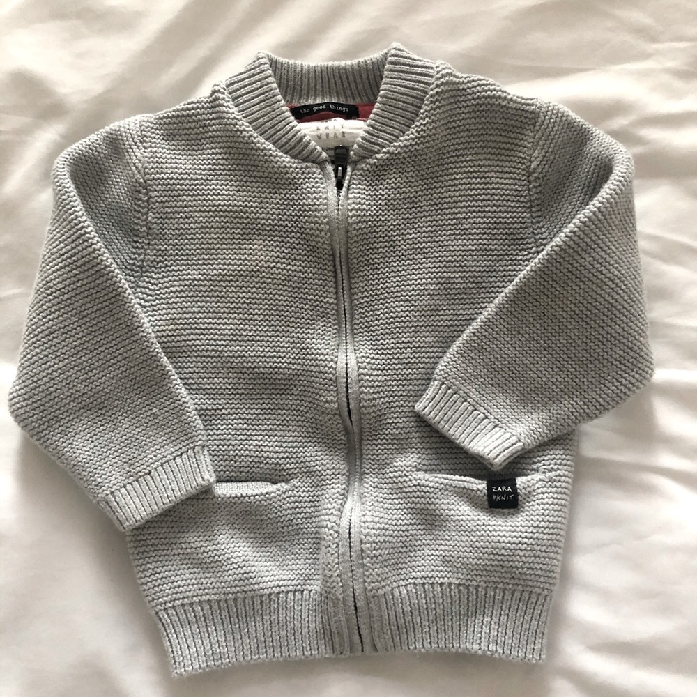 Zara knit boys zip up sweater
